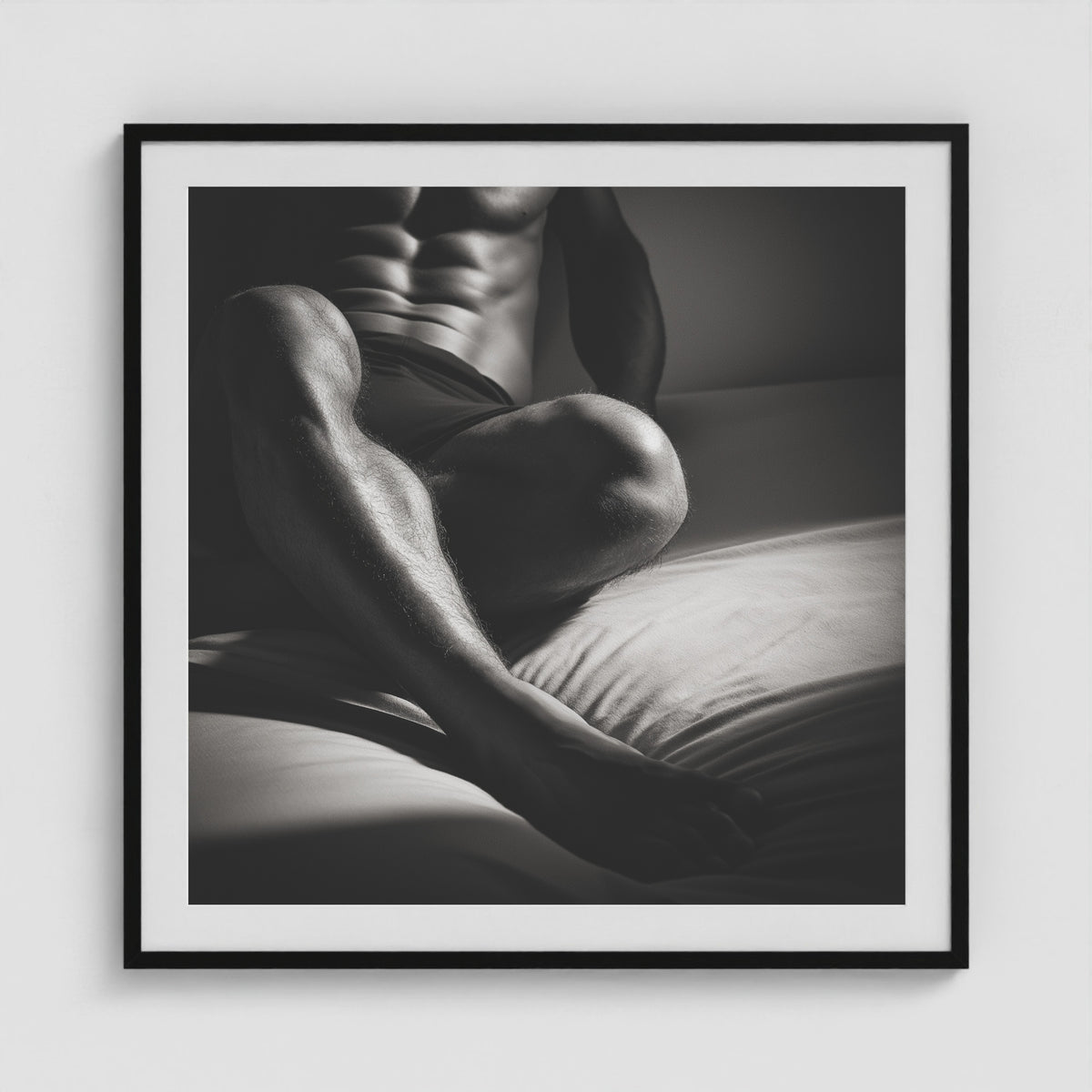 Body Lean 36x36 Black Square Box Frame