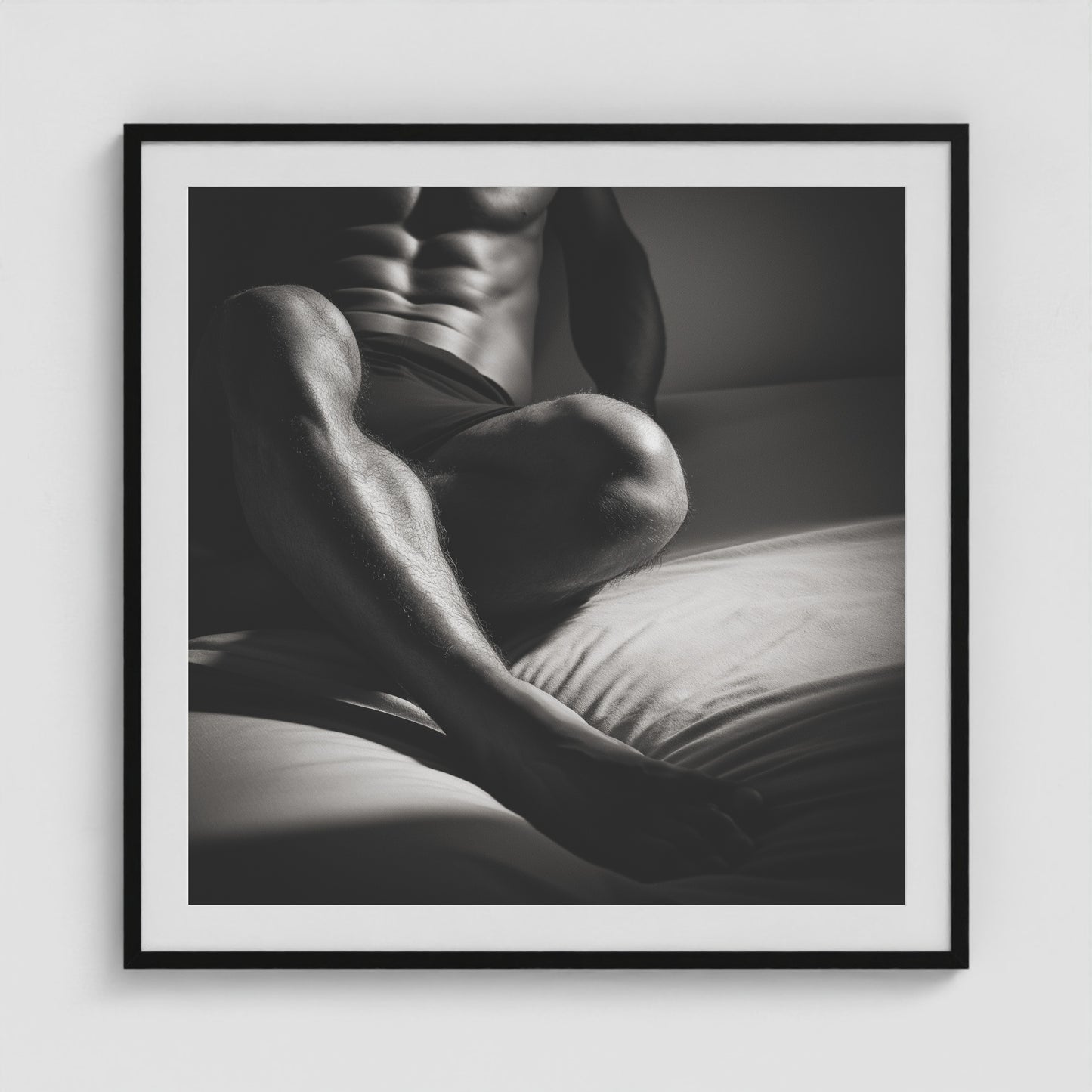 Body Lean 36x36 Black Square Box Frame