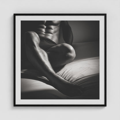 Body Lean 36x36 Black Square Box Frame