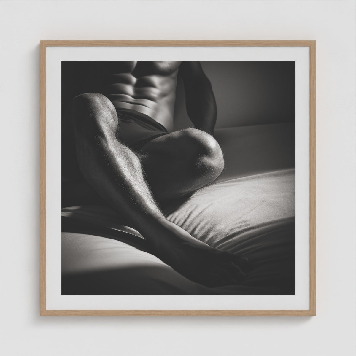 Body Lean 36x36 Natural Square Box Frame