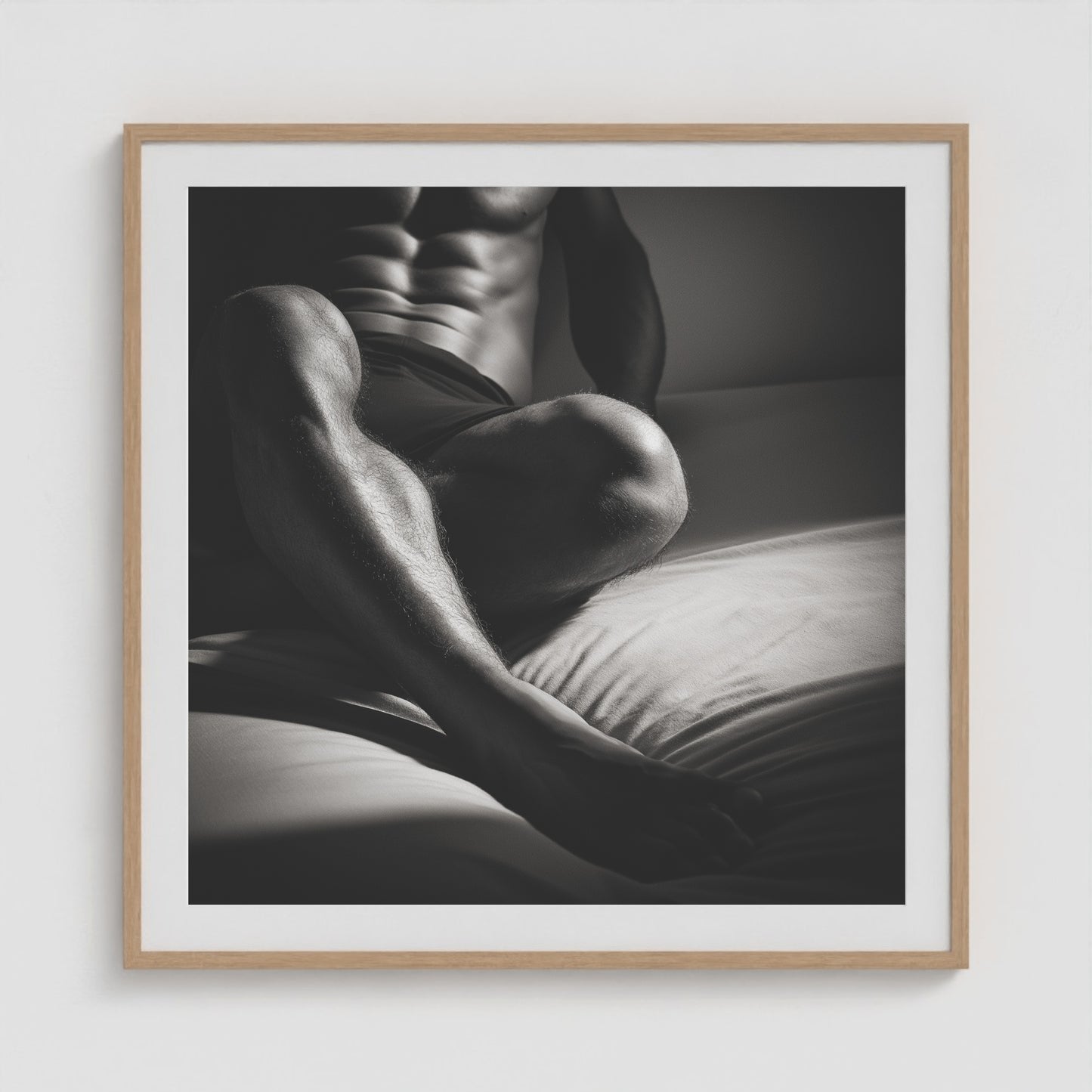 Body Lean 36x36 Natural Square Box Frame