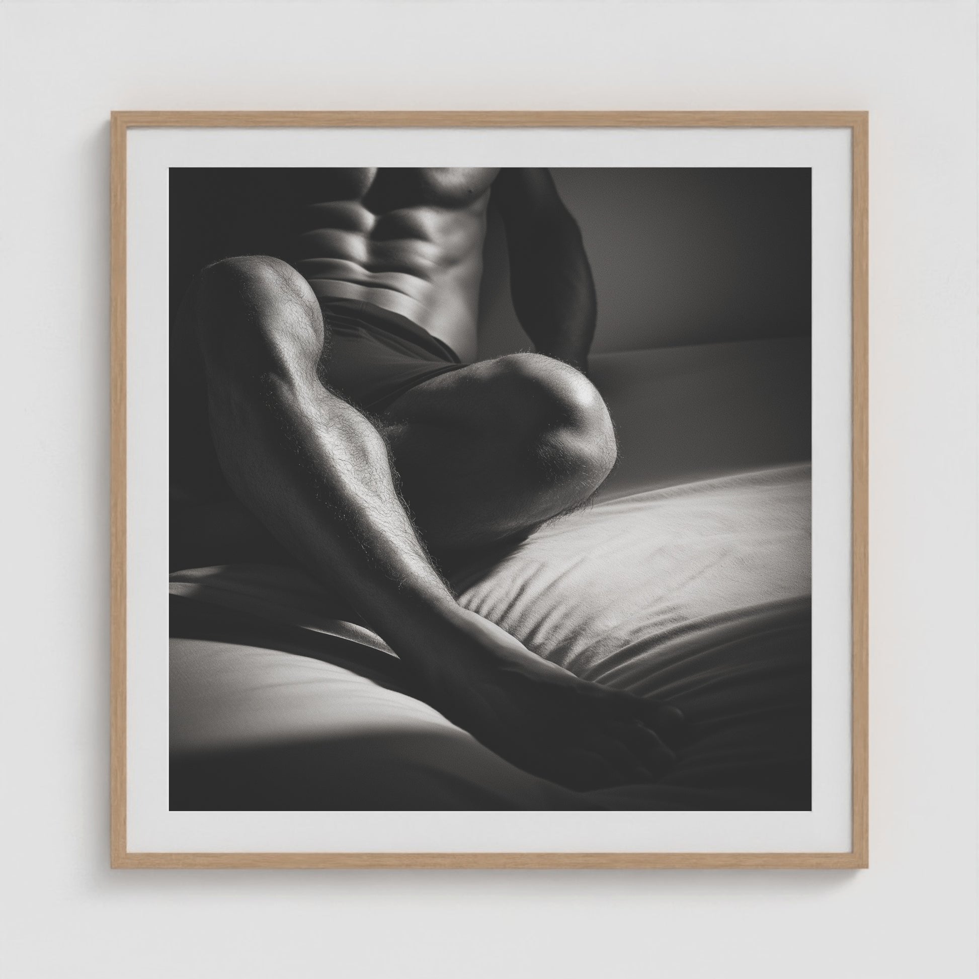 Body Lean 36x36 Natural Square Box Frame