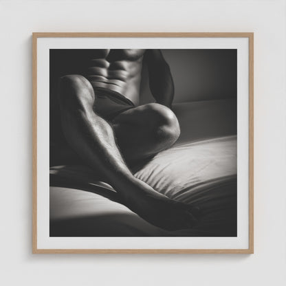 Body Lean 36x36 Natural Square Box Frame