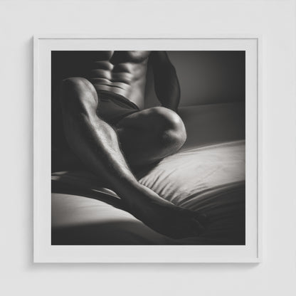 Body Lean 36x36 White Square Box Frame
