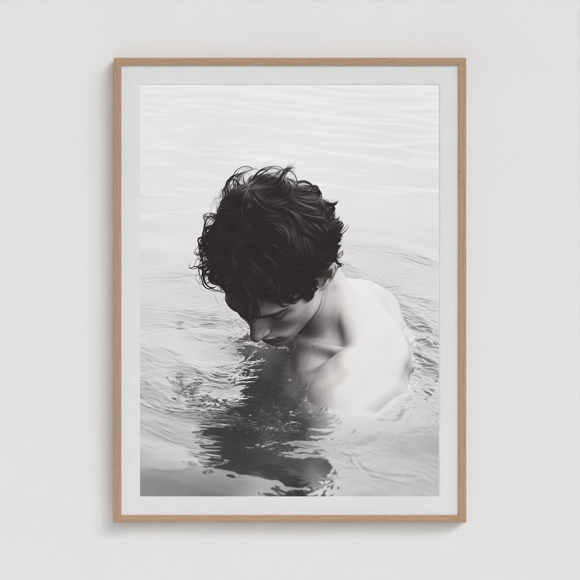 Body of Water - No. 2 36x48 Natural Portrait Box Frame
