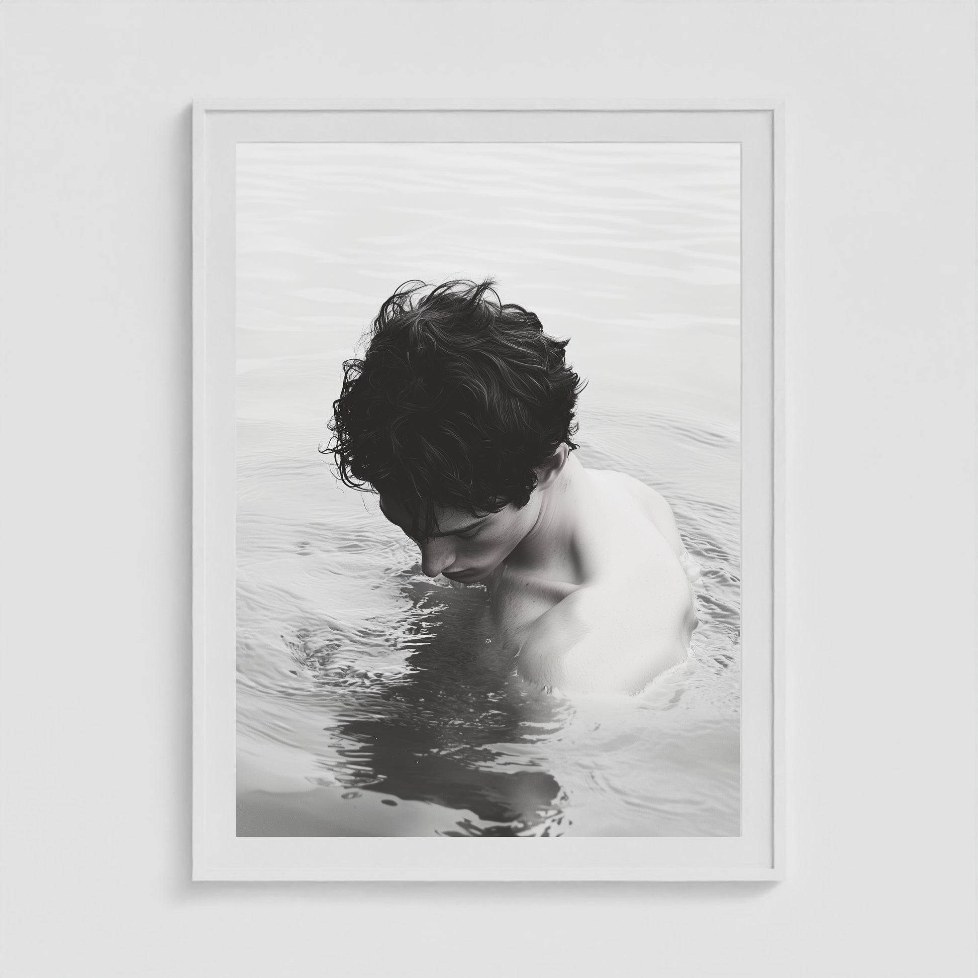 Body of Water - No. 2 36x48 White Portrait Box Frame