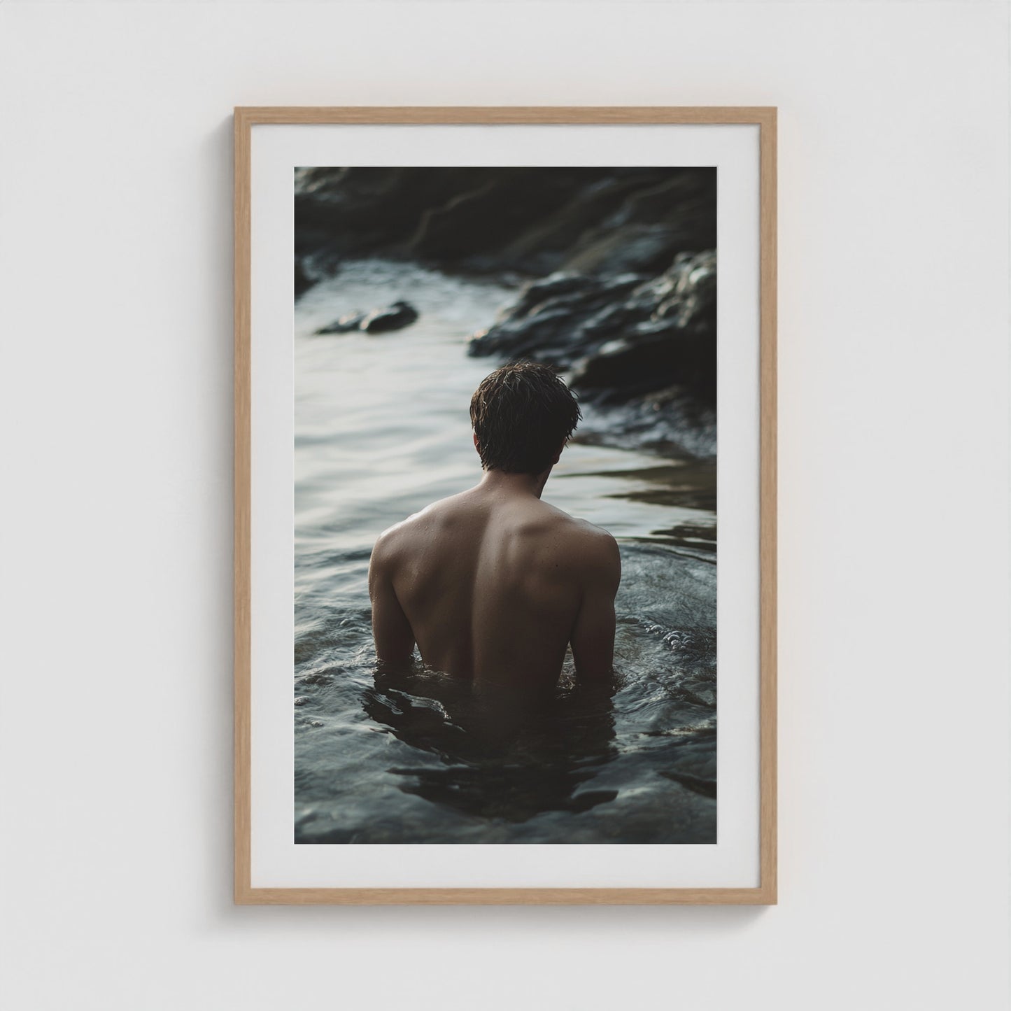 Body of Water - No. 4 24x36 Natural Portrait Box Frame
