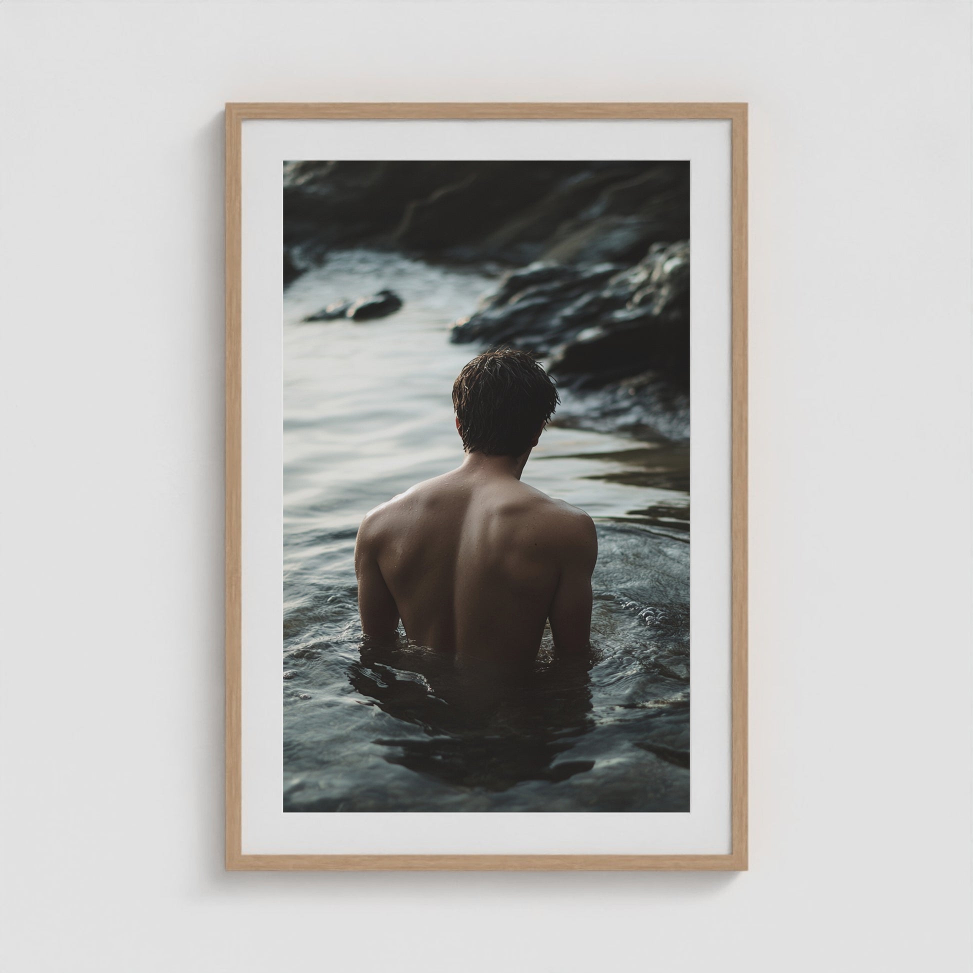 Body of Water - No. 4 24x36 Natural Portrait Box Frame