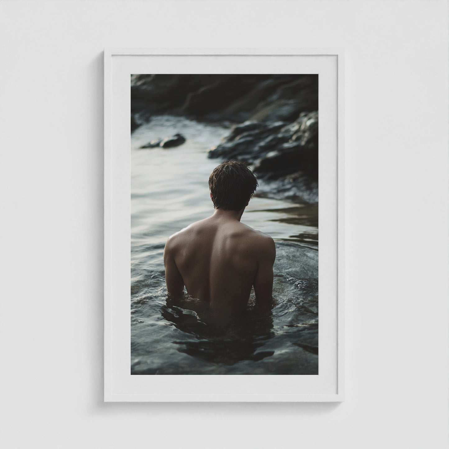 Body of Water - No. 4 24x36 White Portrait Box Frame