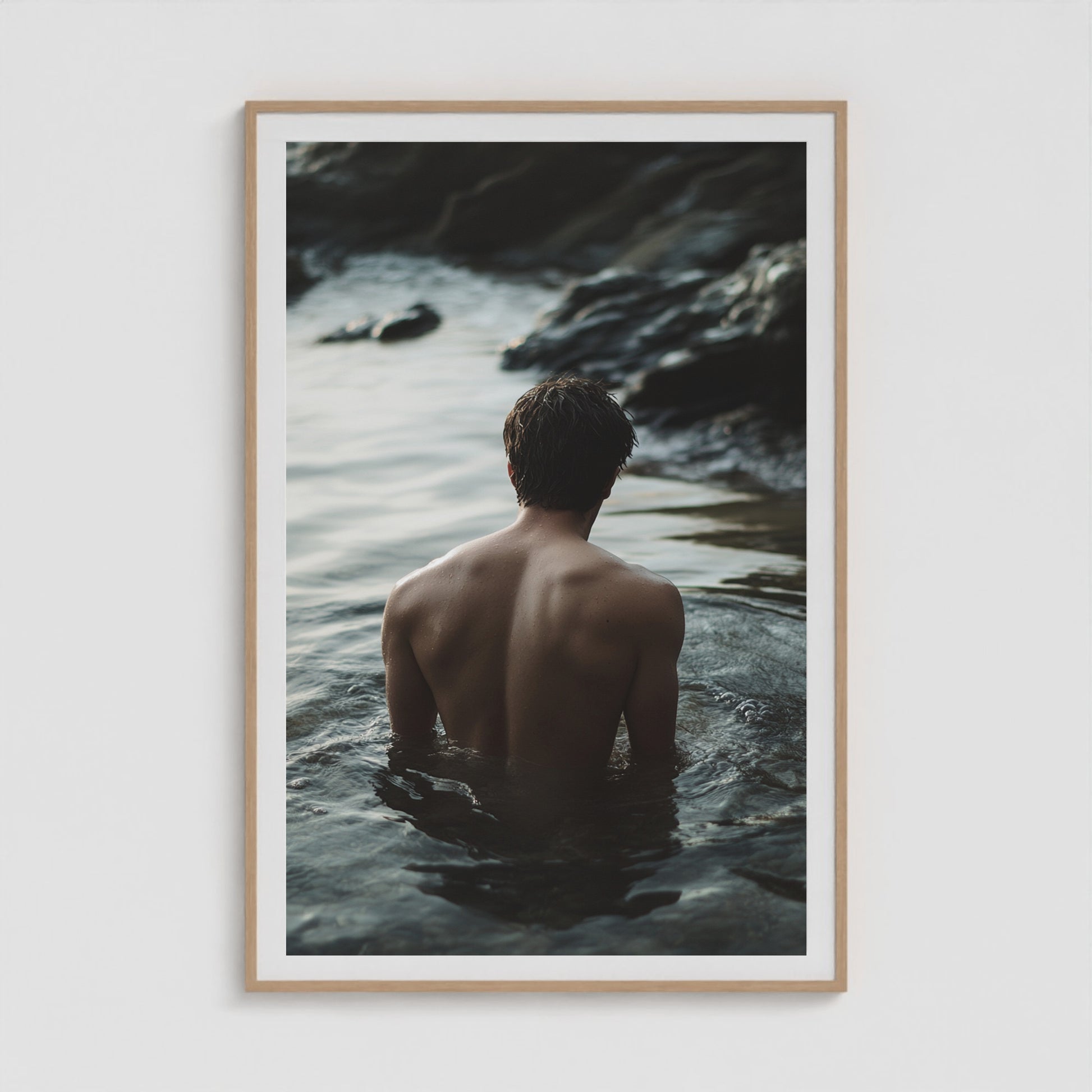Body of Water - No. 4 40x60 Natural Portrait Box Frame