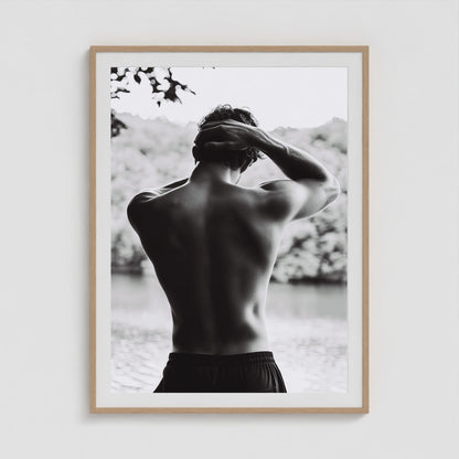 Body of Water No. 1 36x48 Natural Portrait Box Frame