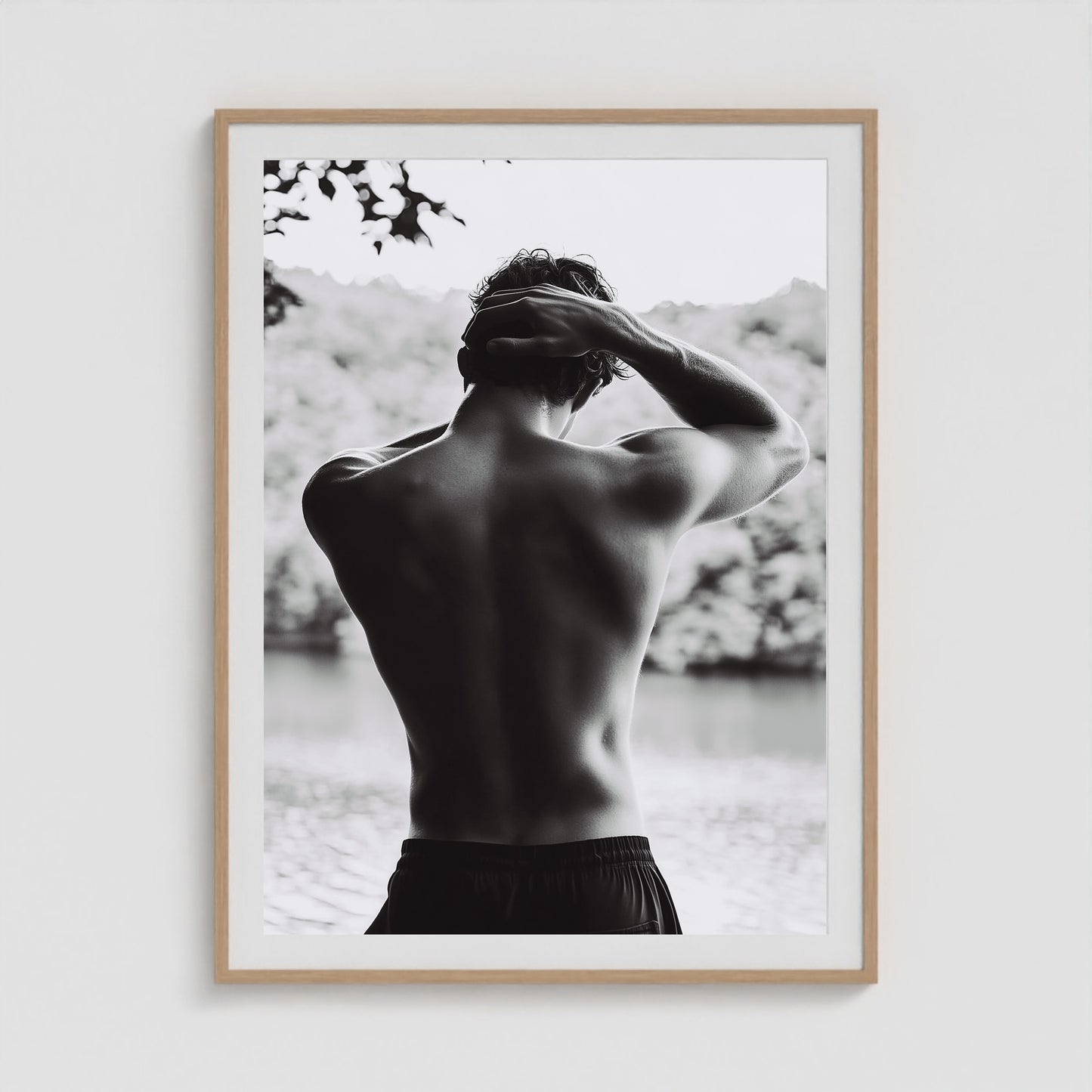 Body of Water No. 1 36x48 Natural Portrait Box Frame