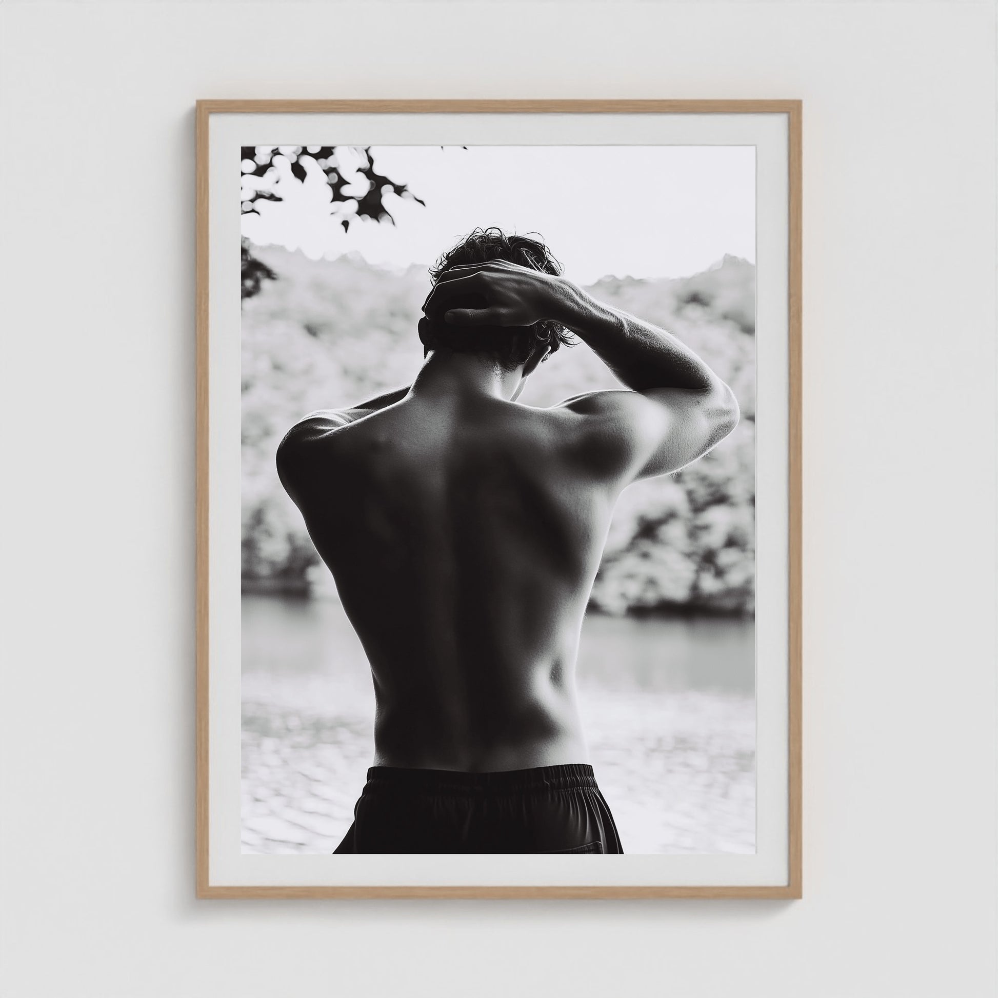 Body of Water No. 1 36x48 Natural Portrait Box Frame