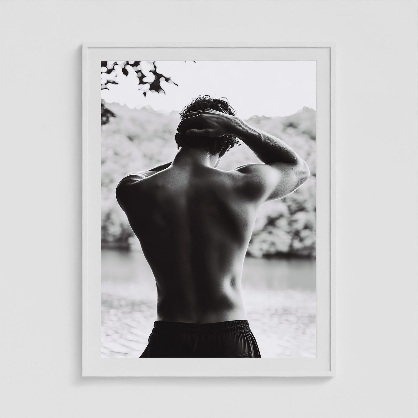 Body of Water No. 1 36x48 White Portrait Box Frame