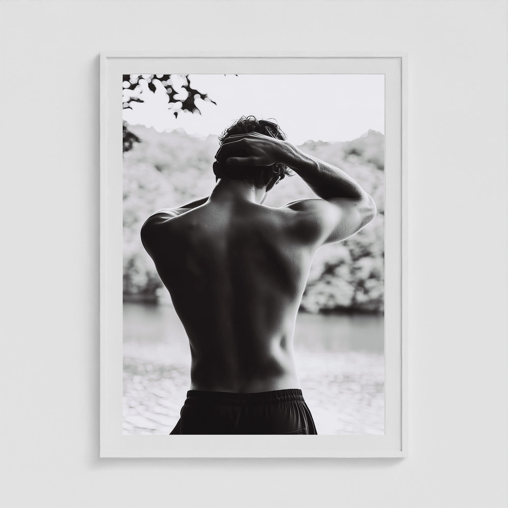 Body of Water No. 1 36x48 White Portrait Box Frame