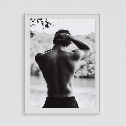 Body of Water No. 1 36x48 White Portrait Box Frame