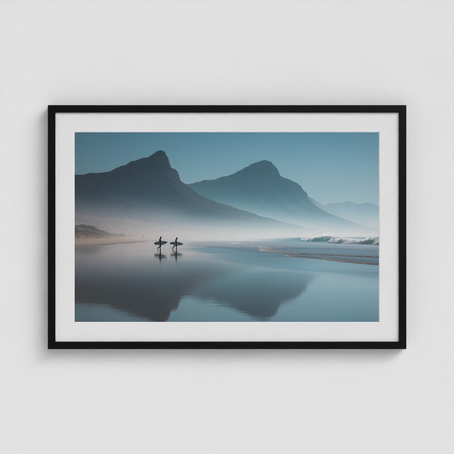 Cape Town Sunrise Surf 36x24 Black Landscape Box Frame