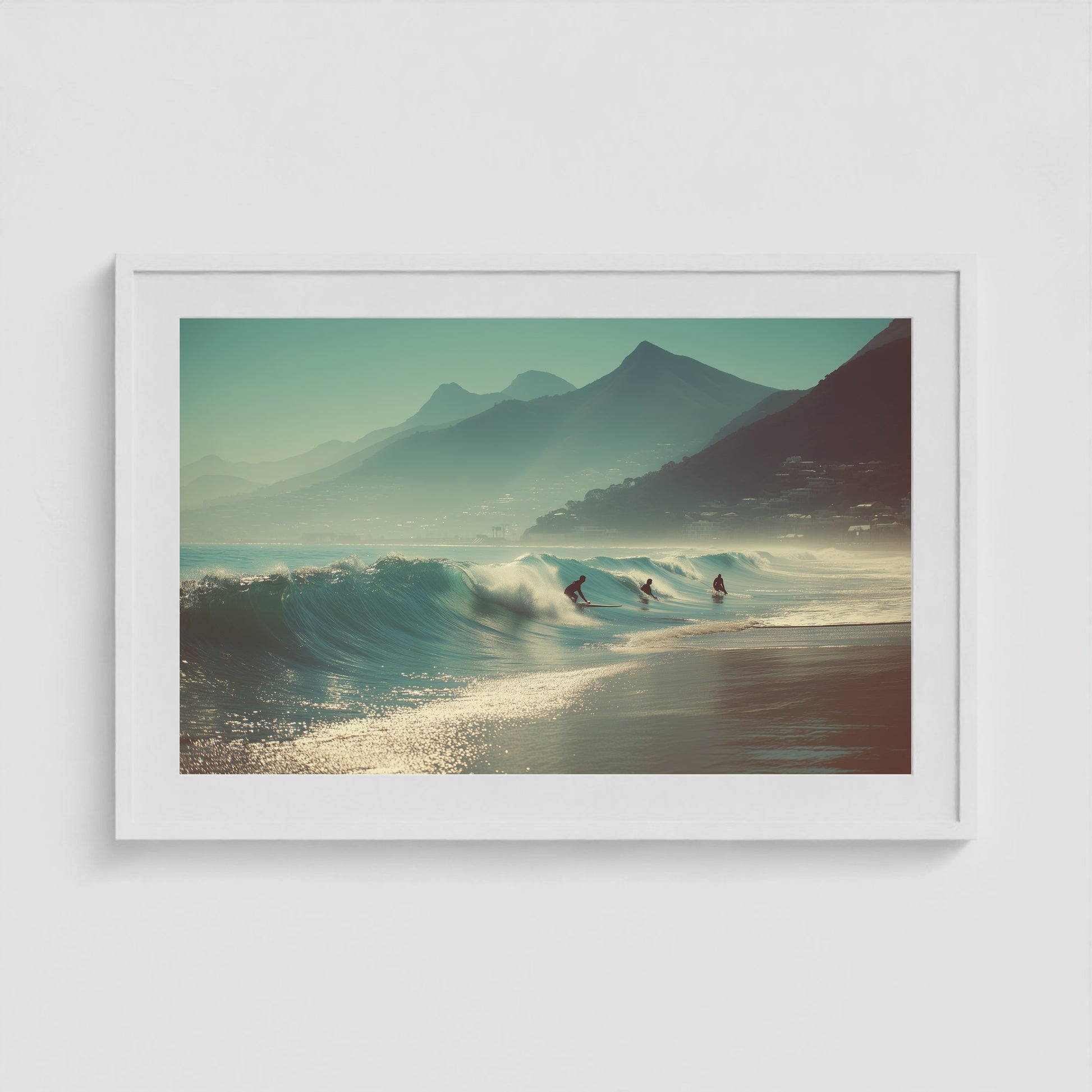 Cape Town Surf Club 36x24 White Landscape Box Frame