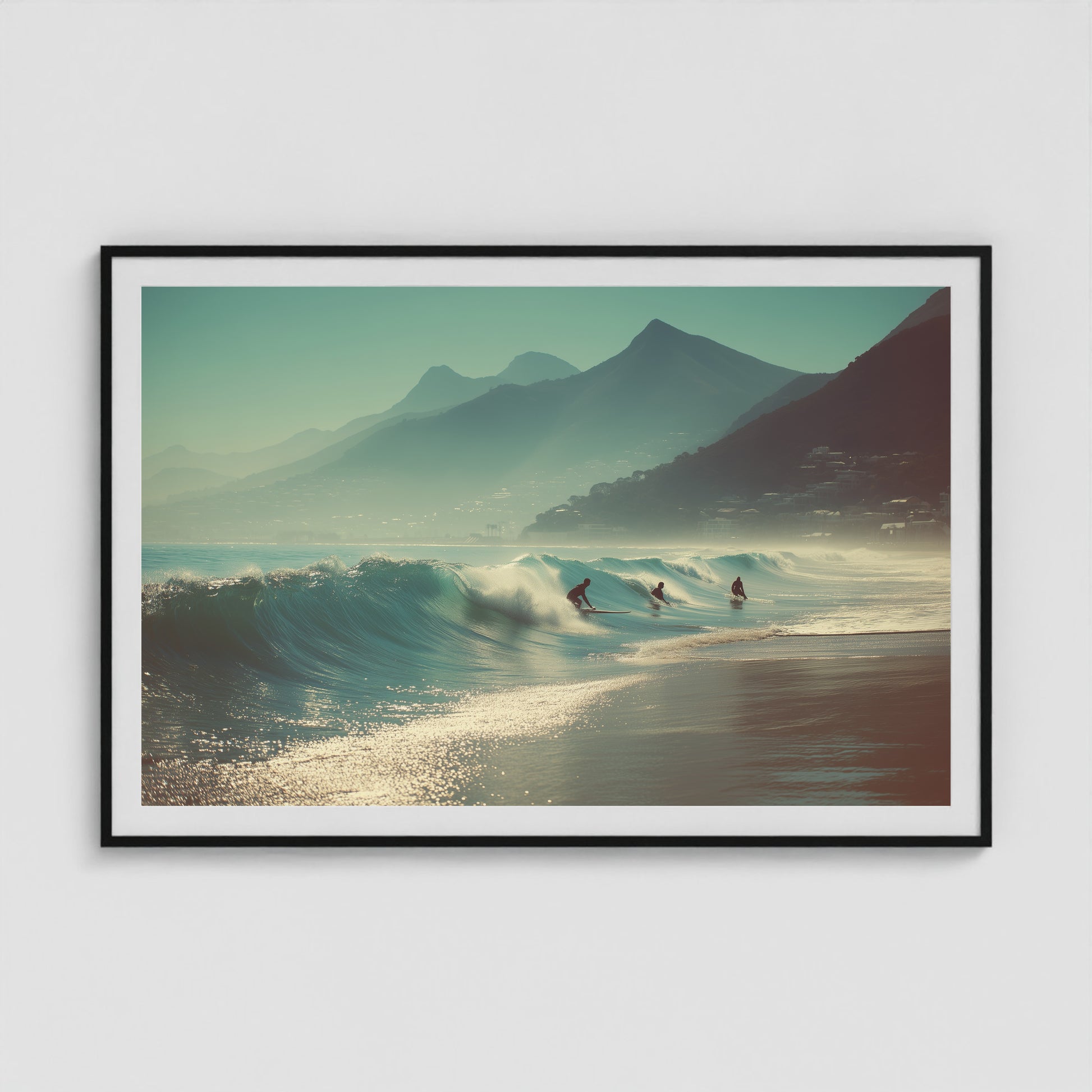 Cape Town Surf Club 60x40 Black Landscape Box Frame