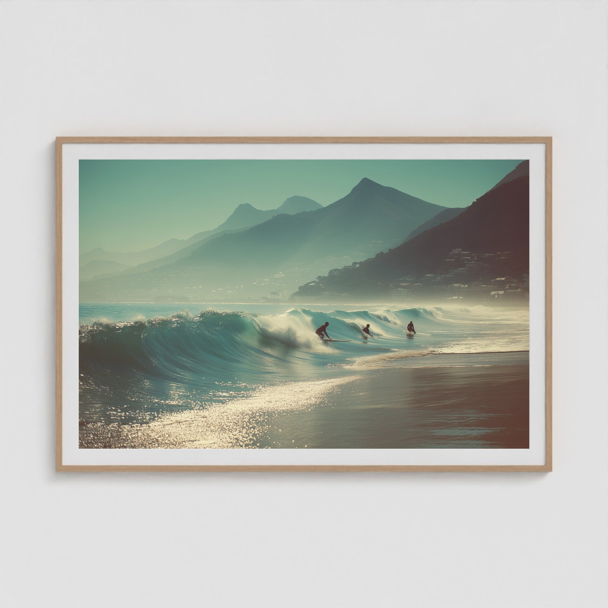 Cape Town Surf Club 60x40 Natural Landscape Box Frame