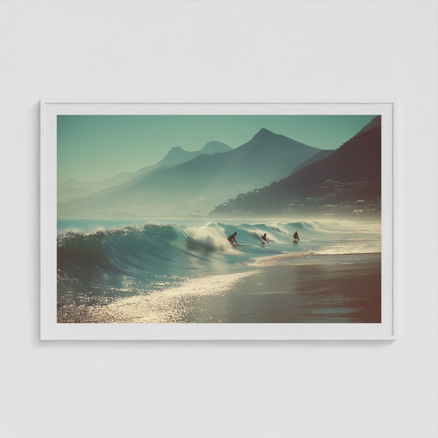 Cape Town Surf Club 60x40 White Landscape Box Frame