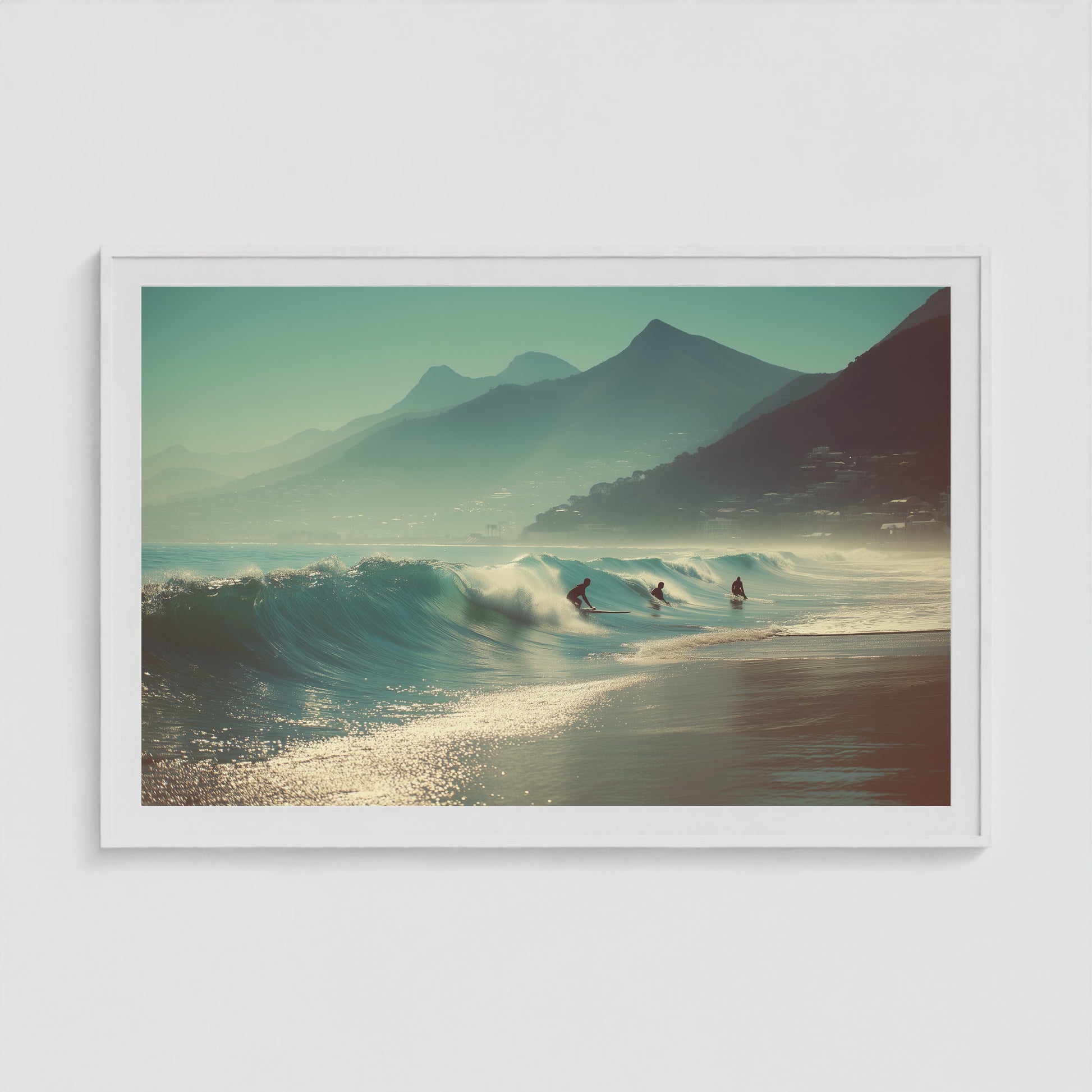 Cape Town Surf Club 60x40 White Landscape Box Frame