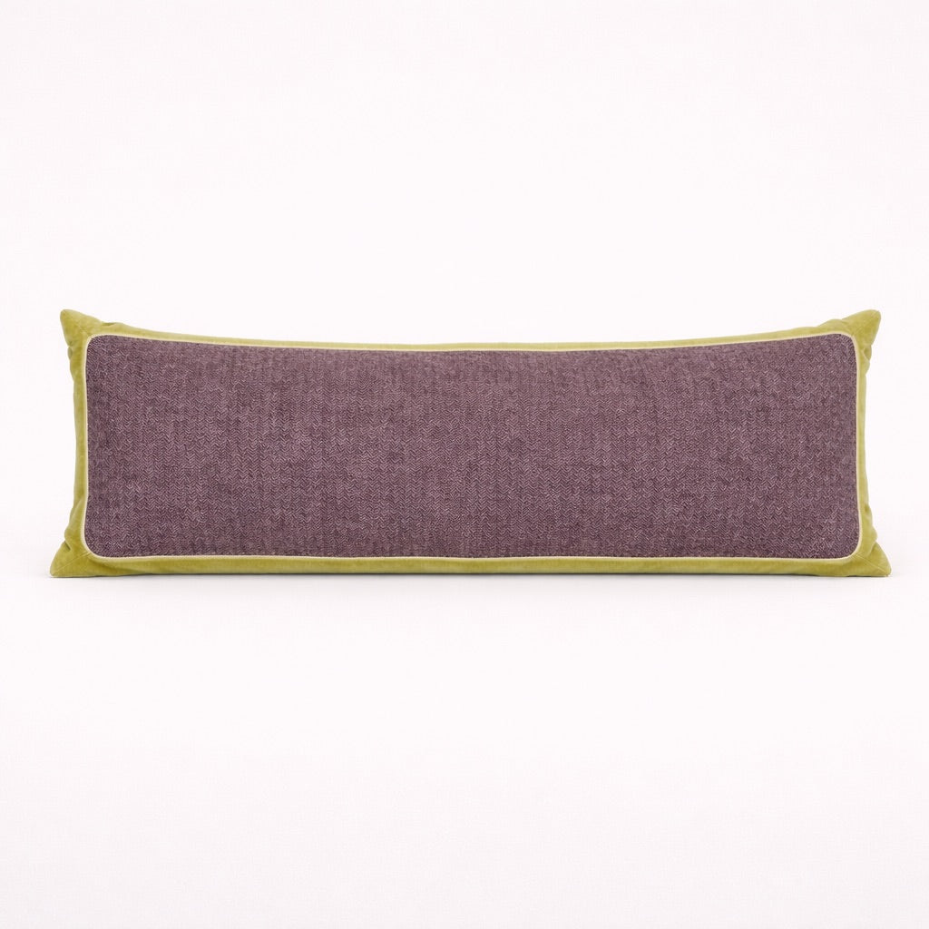 Chartreuse and Plum Bolster Pillow
