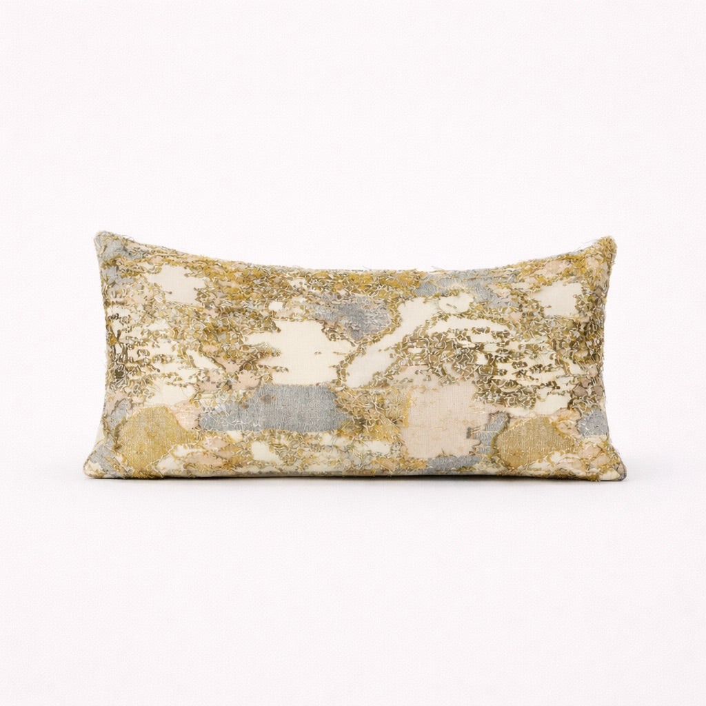 Gold Abstract Lumbar Pillow
