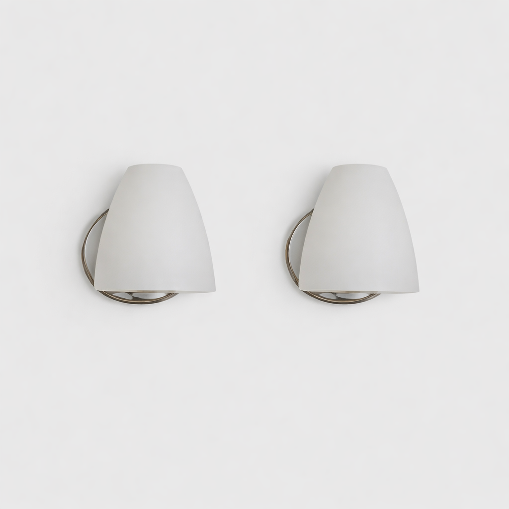 Product shot of Vintage Glass Wall Sconces Pair – Masculine Fine Art - Luxury Lighting | Provenance & Patina