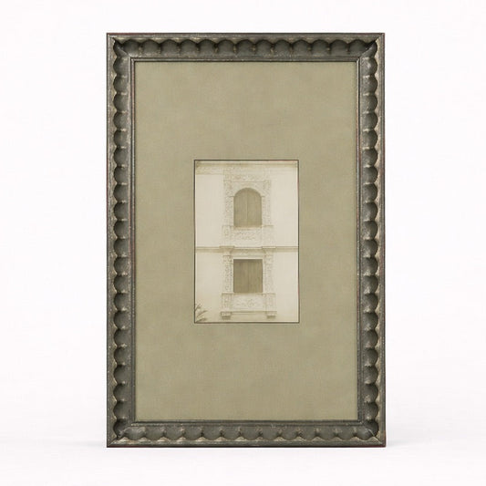 Framed artwork with a textured border on a white background