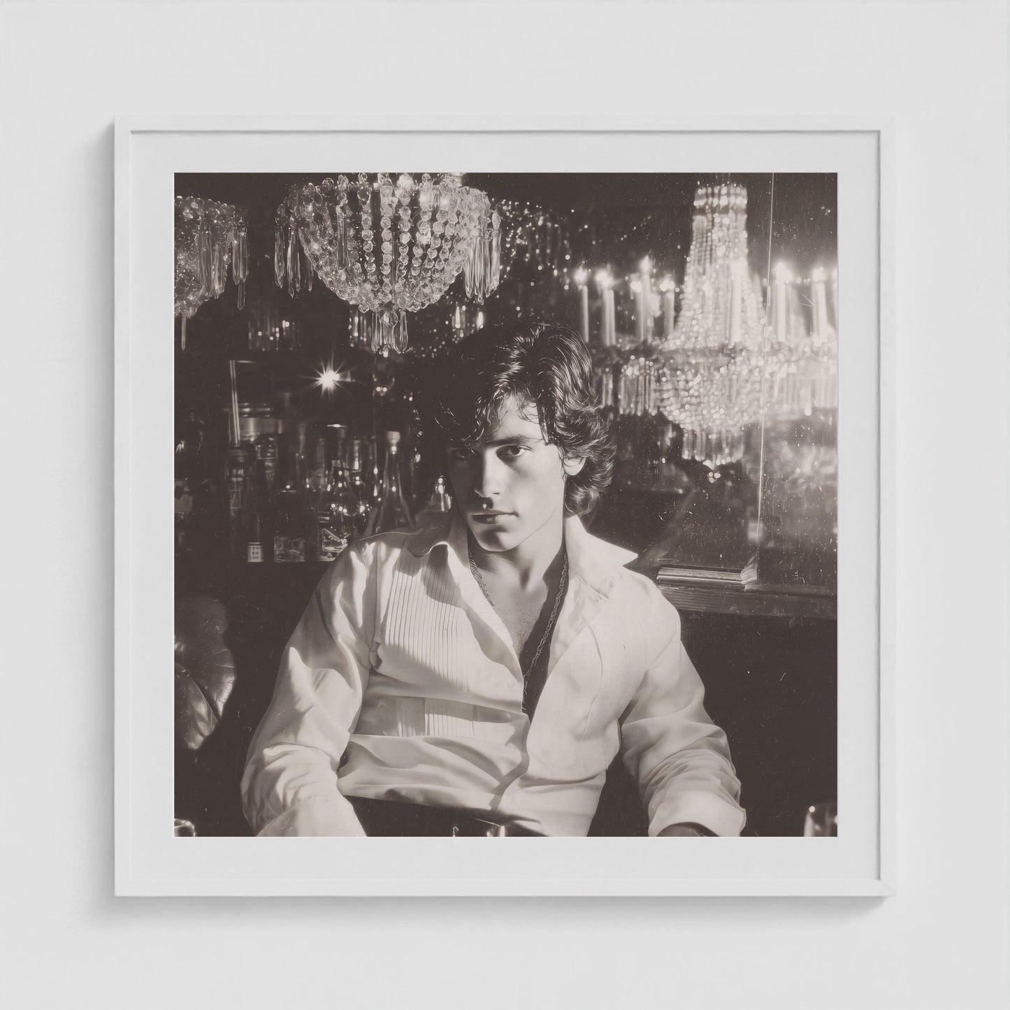 Christal Disco 36x36 White Square Box Frame