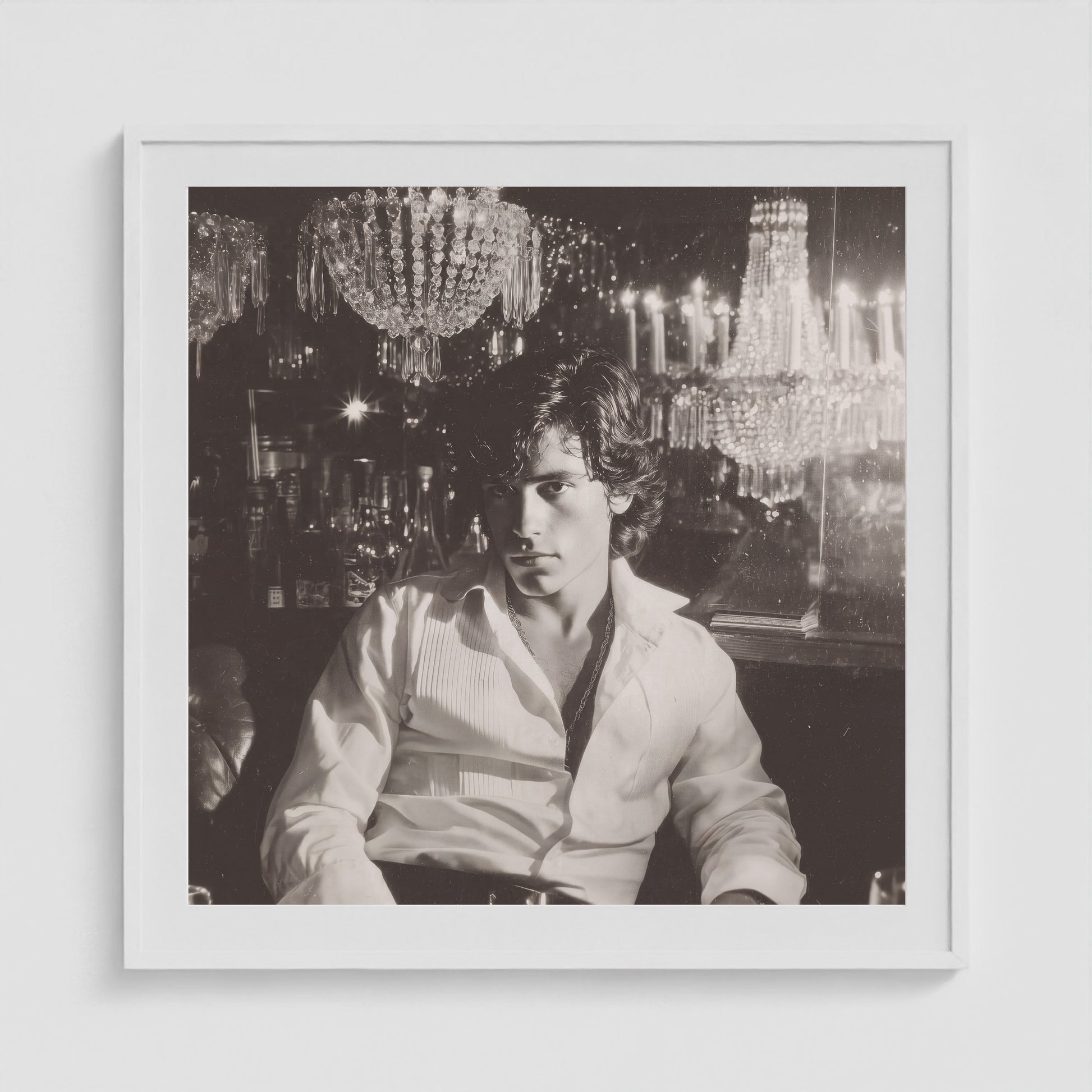 Christal Disco 36x36 White Square Box Frame