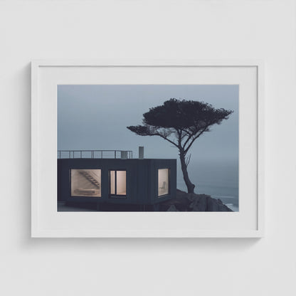 Coastal Cabin 24x18 White Landscape Box Frame