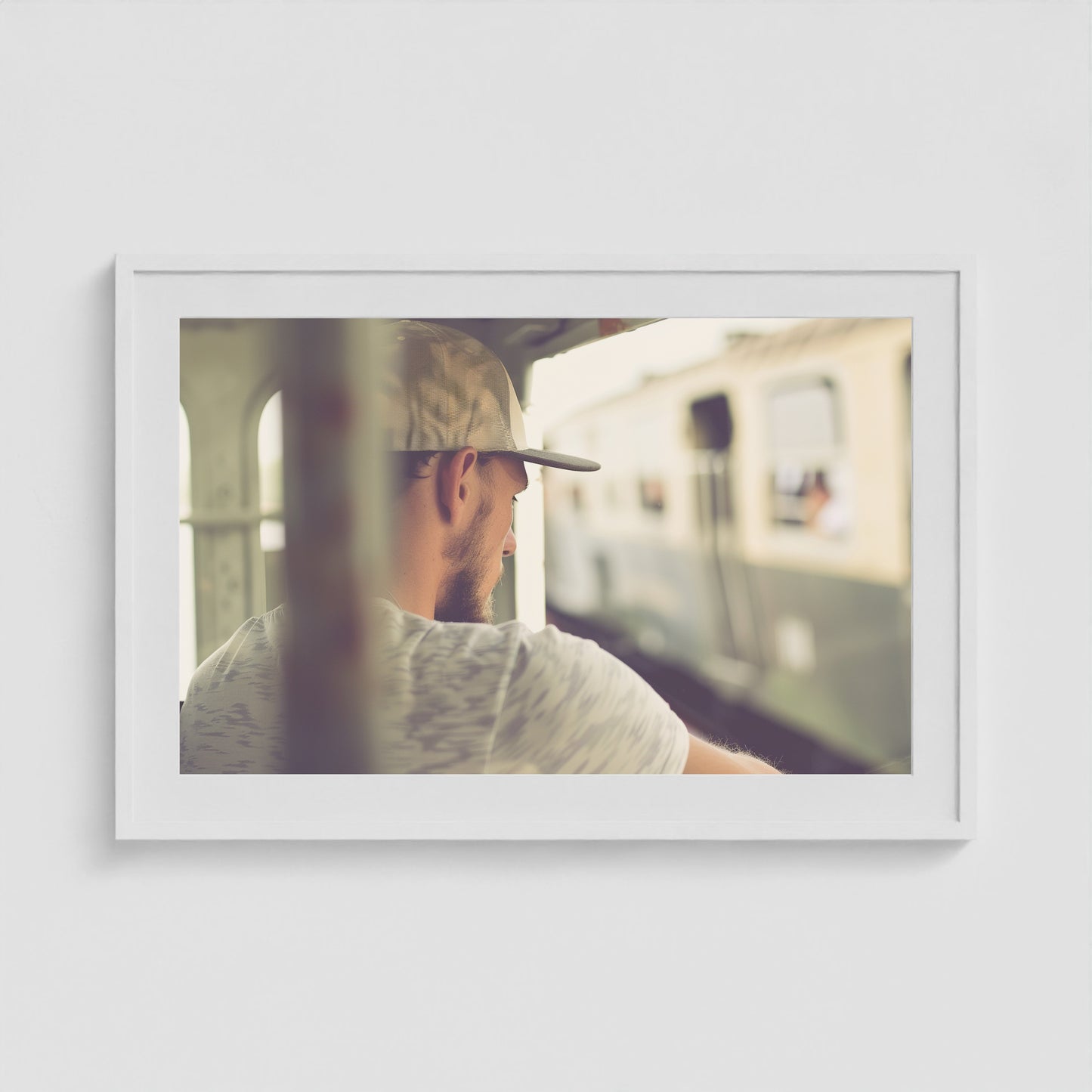 Commuter 36x24 White Landscape Box Frame
