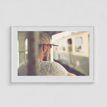 Commuter 36x24 White Landscape Box Frame