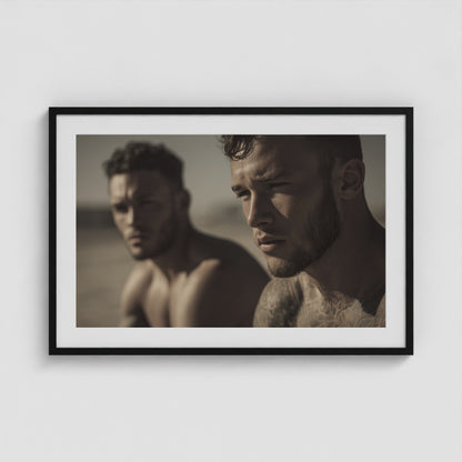 Comrades – Sepia Study No. 1 36x24 Black Landscape Box Frame