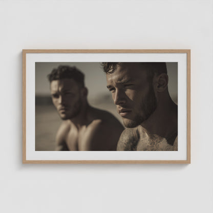Comrades – Sepia Study No. 1 36x24 Natural Landscape Box Frame