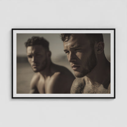Comrades – Sepia Study No. 1 60x40 Black Landscape Box Frame