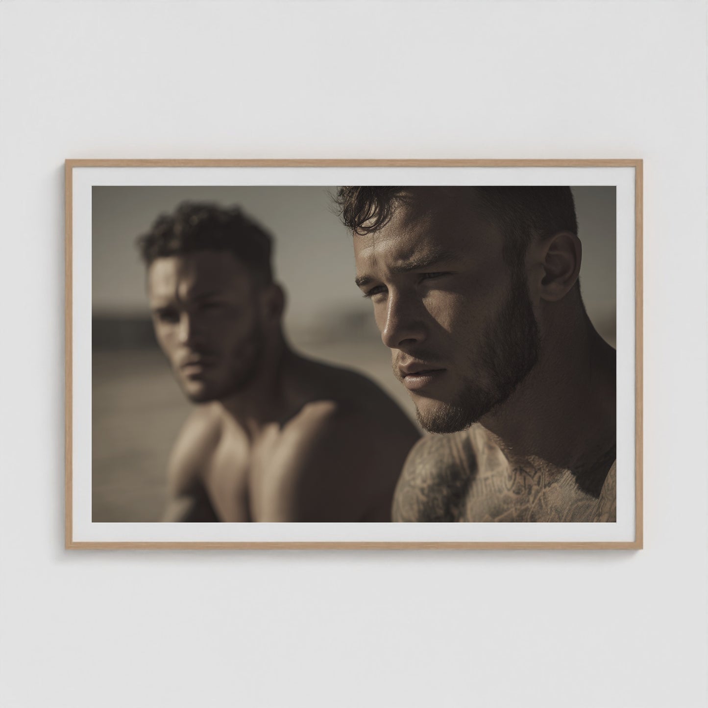 Comrades – Sepia Study No. 1 60x40 Natural Landscape Box Frame