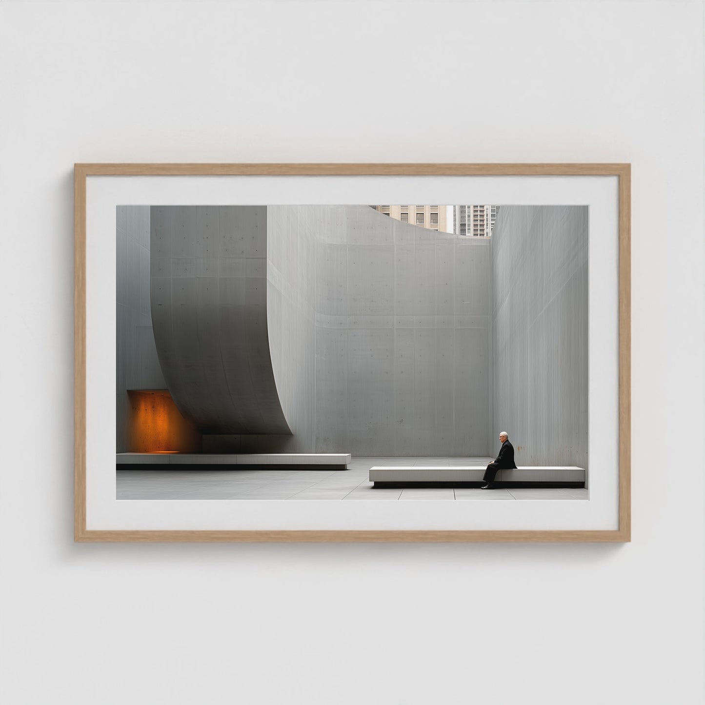 Concrete Curves 36x24 Natural Landscape Box Frame