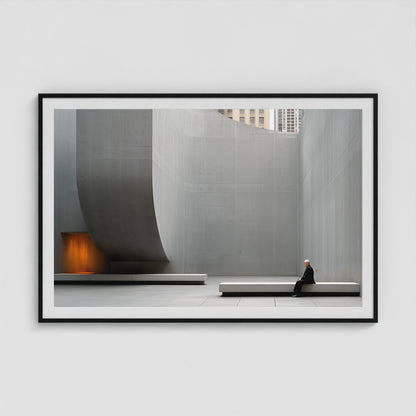 Concrete Curves 60x40 Black Landscape Box Frame