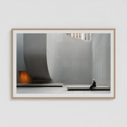 Concrete Curves 60x40 Natural Landscape Box Frame