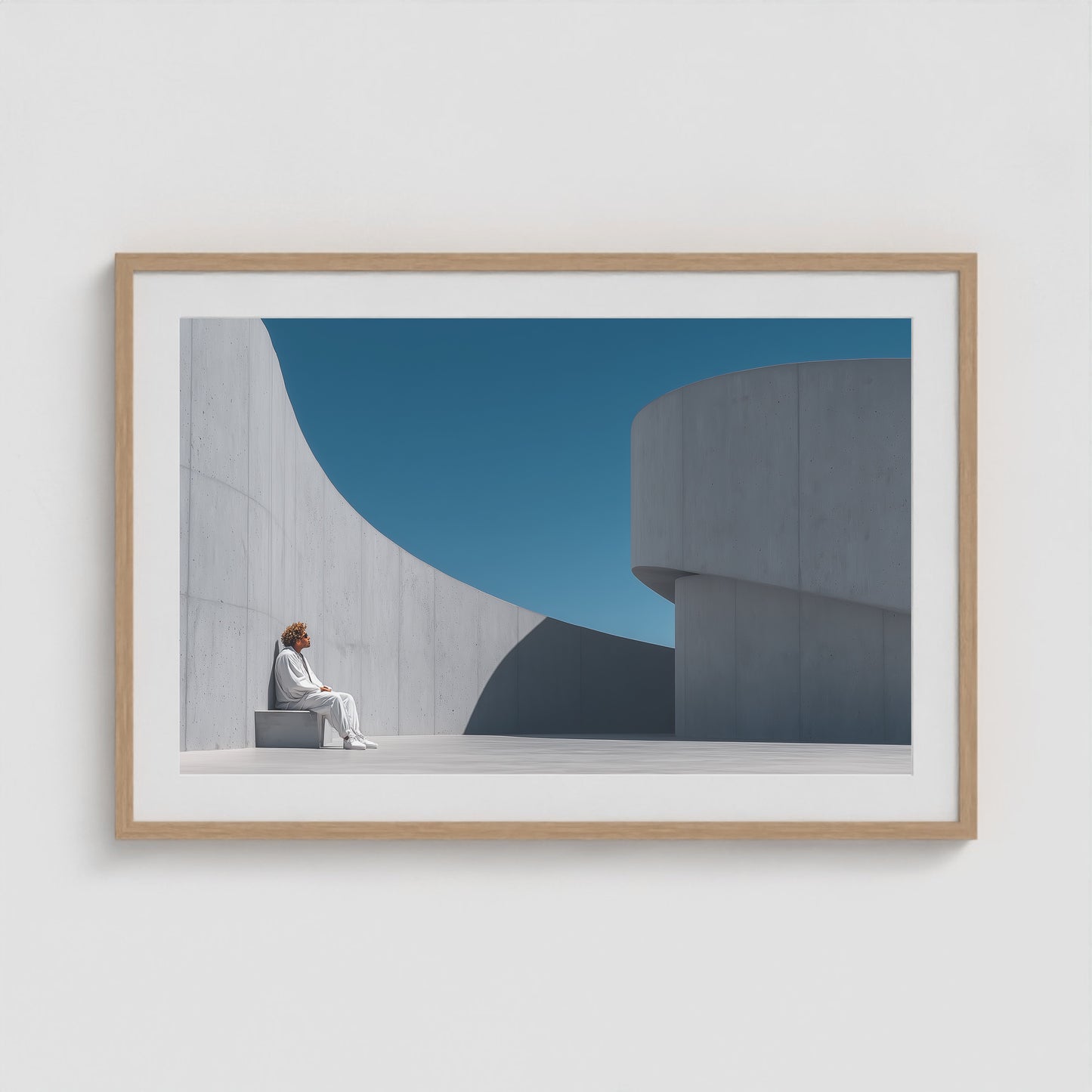 Concrete Curves, Blue Sky 36x24 Natural Landscape Box Frame