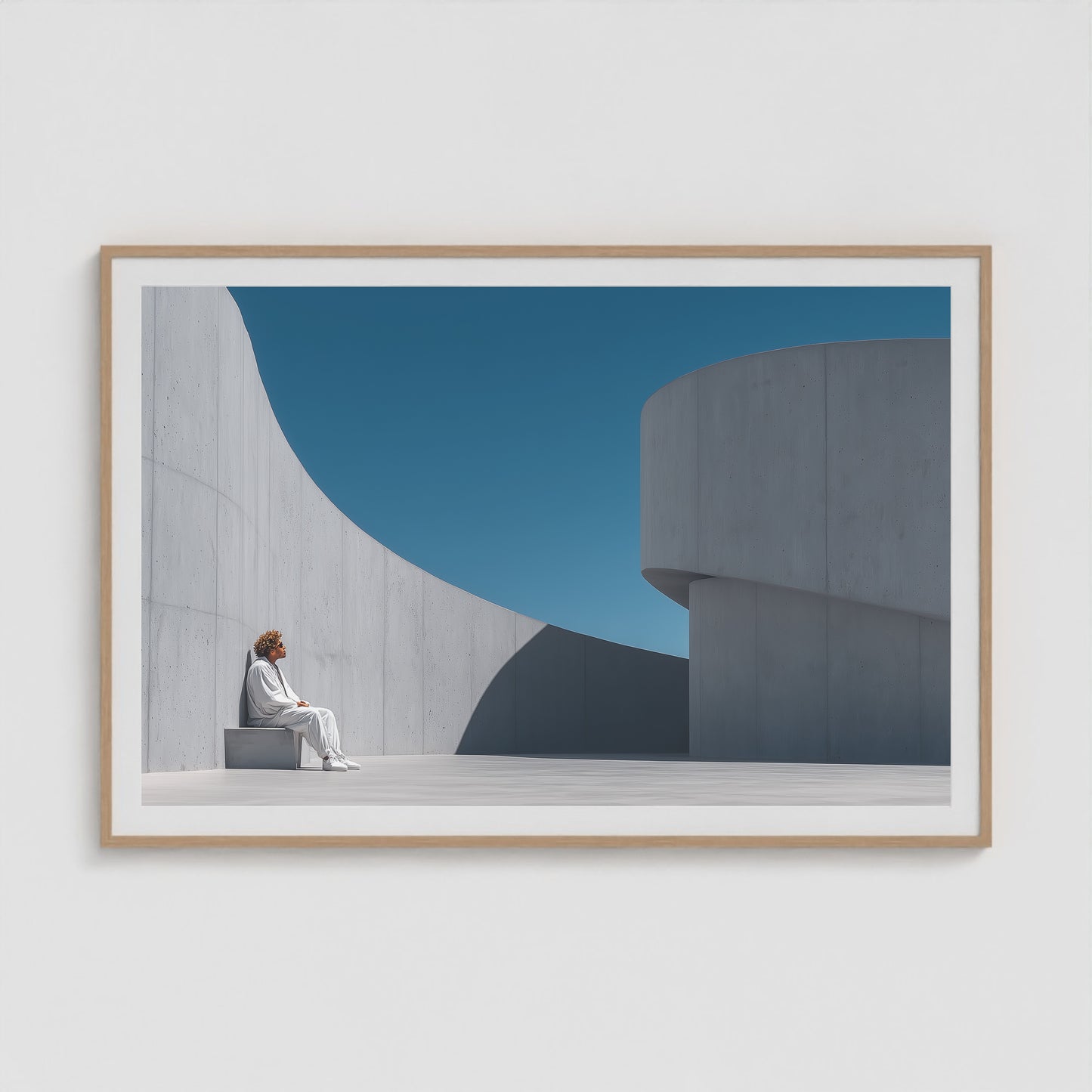 Concrete Curves, Blue Sky 60x40 Natural Landscape Box Frame