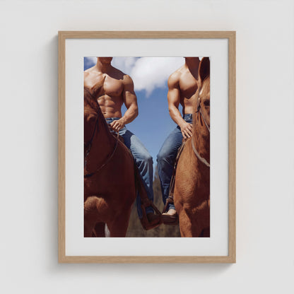 Cowboys - No. 1 18x24 Natural Portrait Box Frame