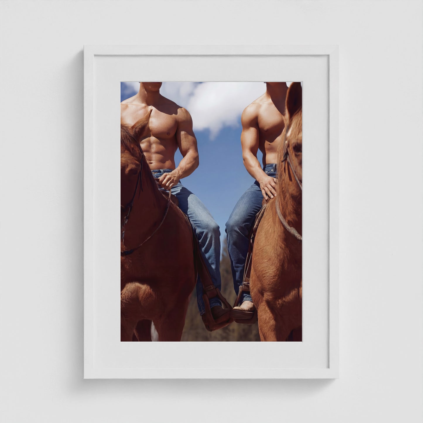 Cowboys - No. 1 18x24 White Portrait Box Frame