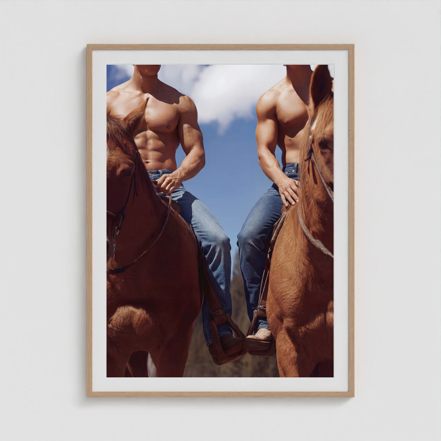 Cowboys - No. 1 36x48 Natural Portrait Box Frame