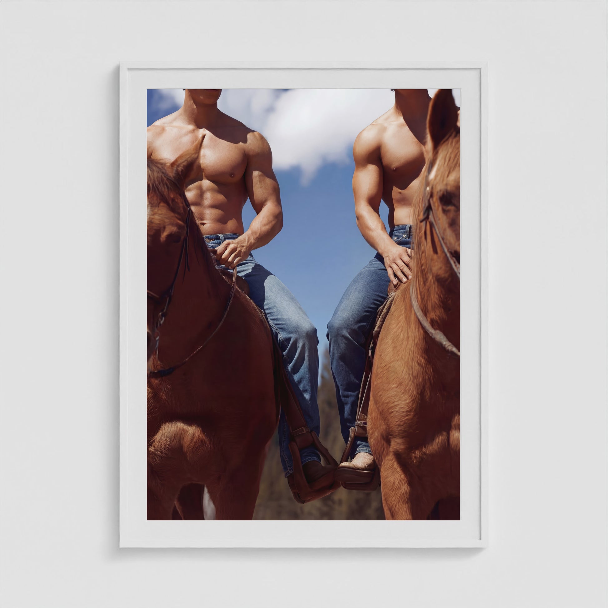 Cowboys - No. 1 36x48 White Portrait Box Frame