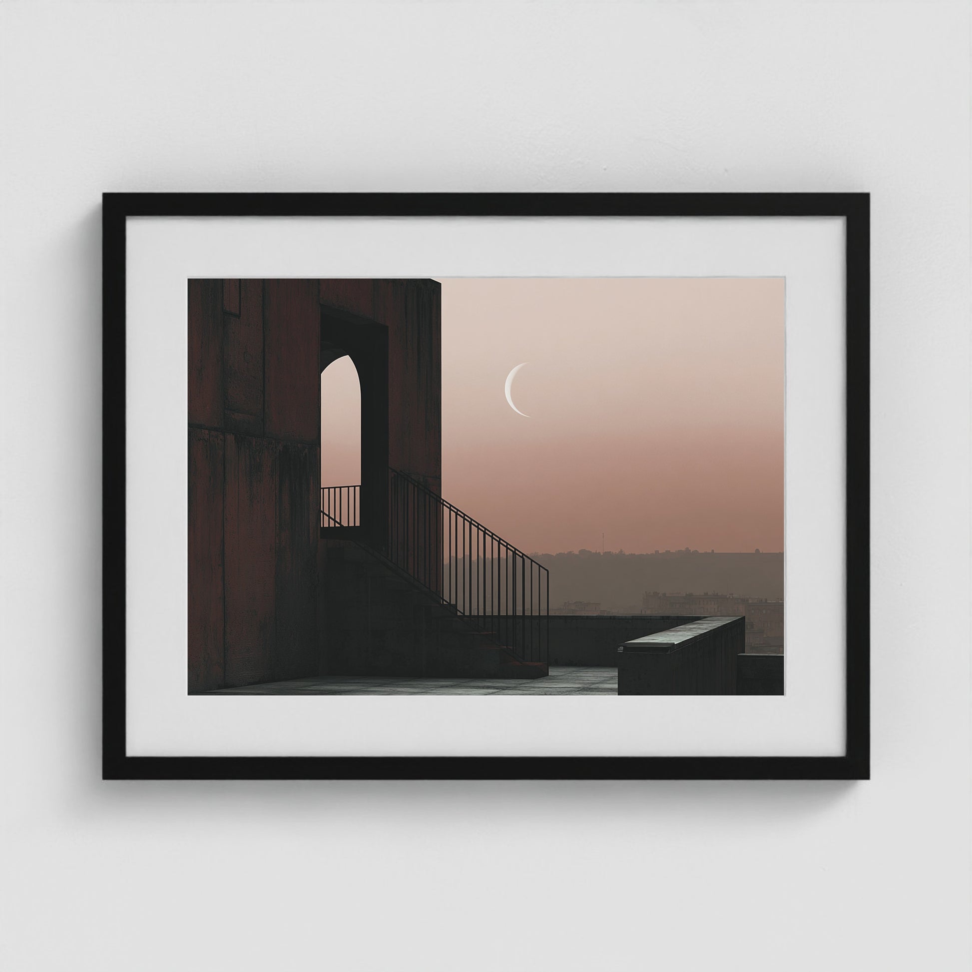Crescent Moon 24x18 Black Landscape Box Frame