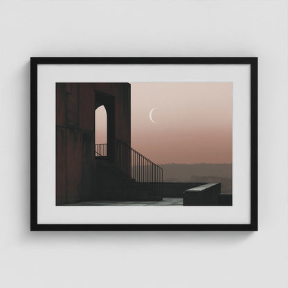Crescent Moon 24x18 Black Landscape Box Frame